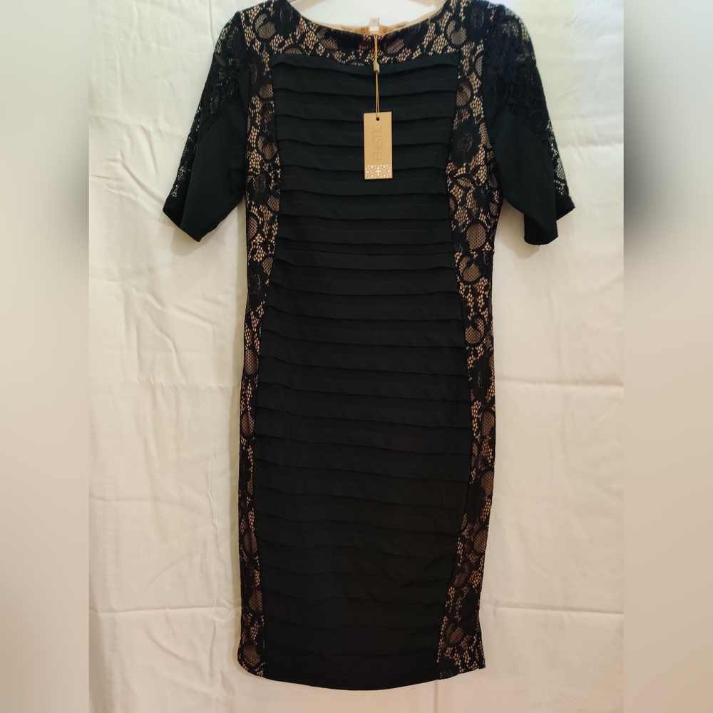 Black & Tan Lace Dress Size M Phistic